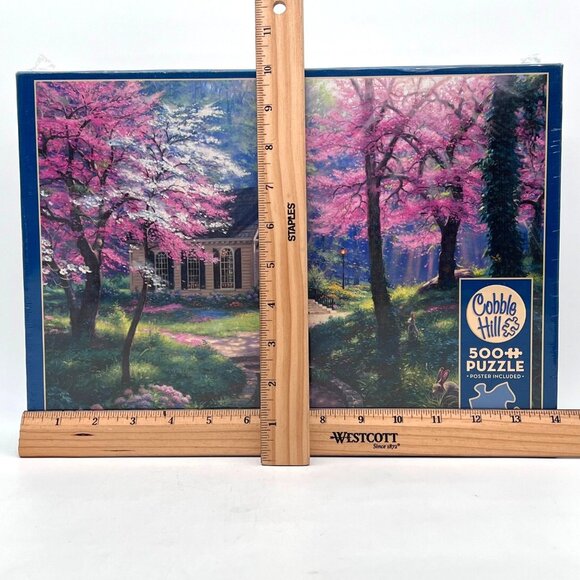 Cobble Hill 500-Piece Puzzle Springs Embrace Church Scene Dogwoods Ages 8+ NEW - Picture 9 of 11